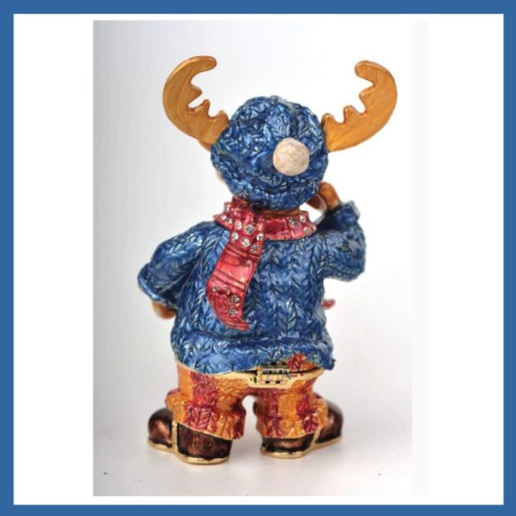 KEREN KOPAL Winter Deer with Blue Coat & Red Scarf - Picture 4 of 5